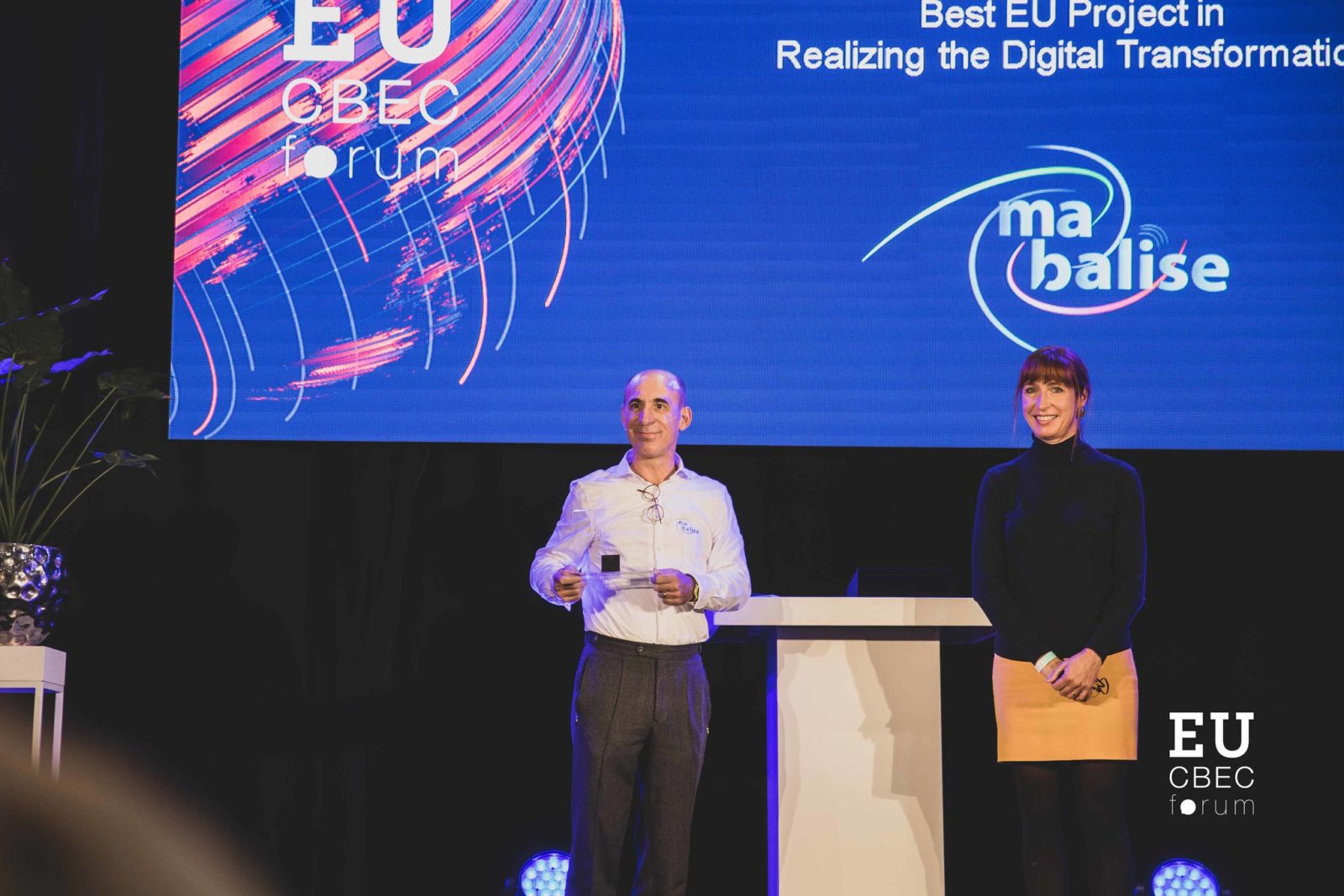 remise d' l'EU CBEC award à Ma balise par L'AWEX